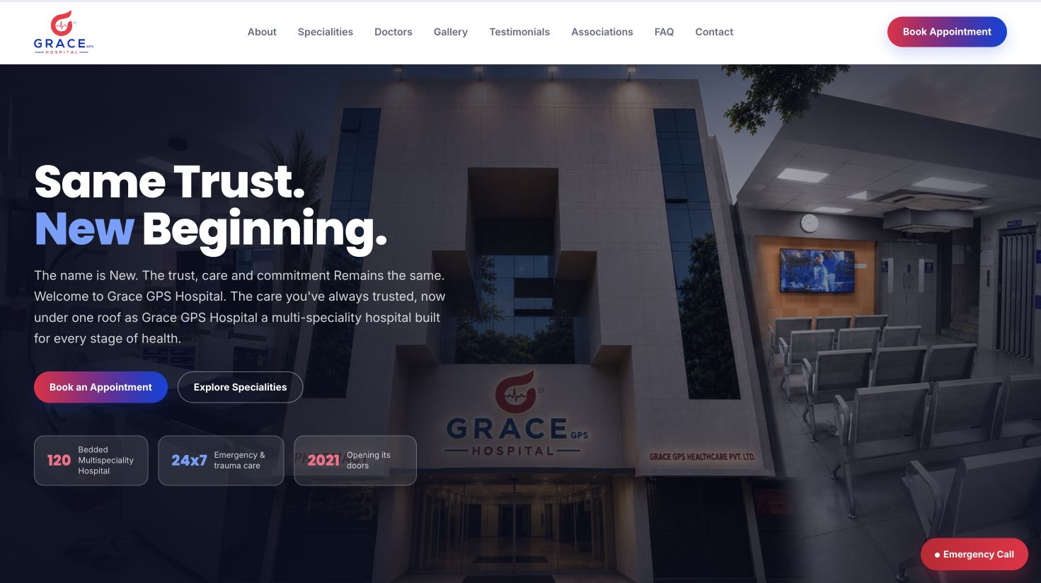 Grace GPS Hospital website preview
