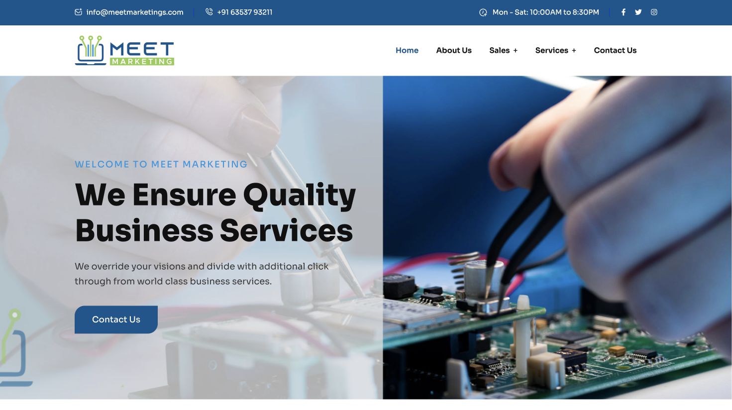 Meet Marketing website preview